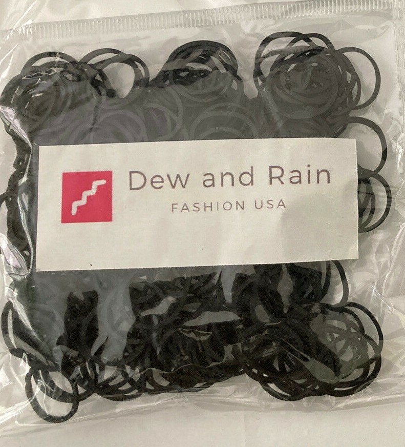 250 Small Black Rubber Bands for Crafts Hobbies Pony Hair Holder Office Use.