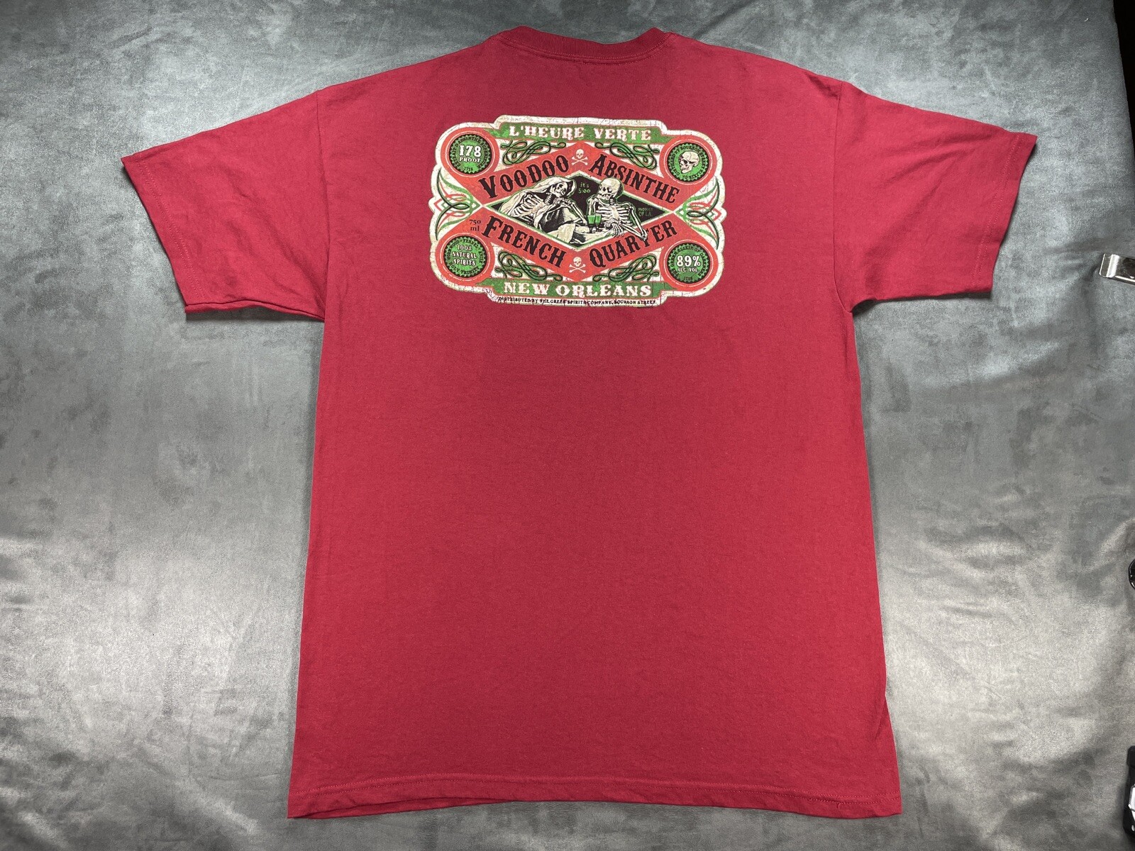 VooDoo Absinthe 178 Proof Shirt Spirits For The Soul French Quarter Red Lrg