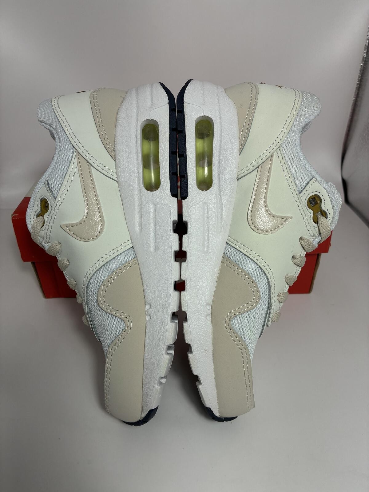 Size 2y – Nike Air Max 1 Leather Mesh Light Orewood Kids
