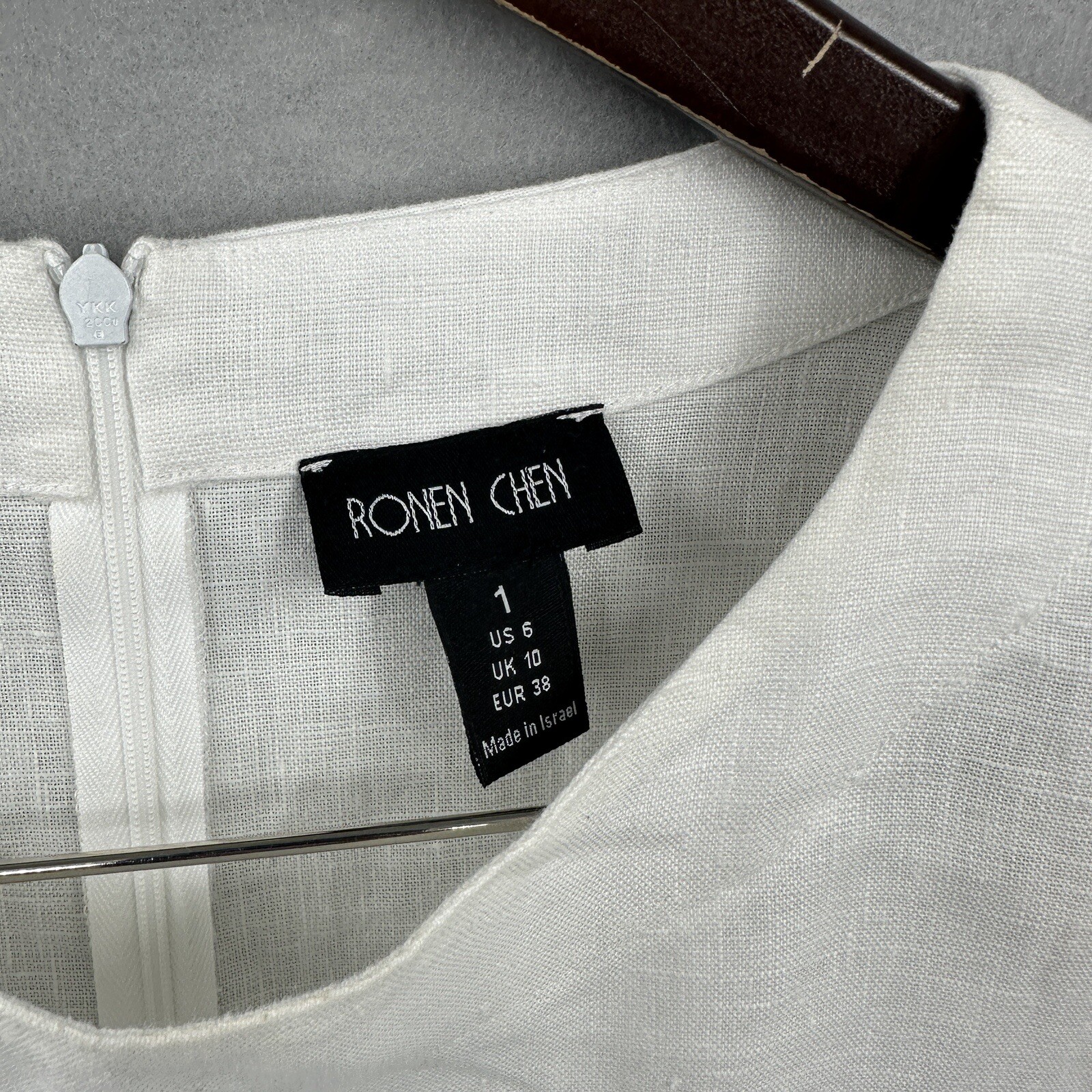 Ronen Chen Blouse Tunic Womens 6 Linen Lagenlook Minimalist Quiet Luxury