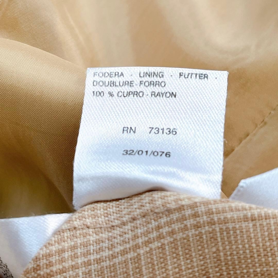 Max Mara Summer Jacket, Women’s, Linen, Beige Check, Size XS