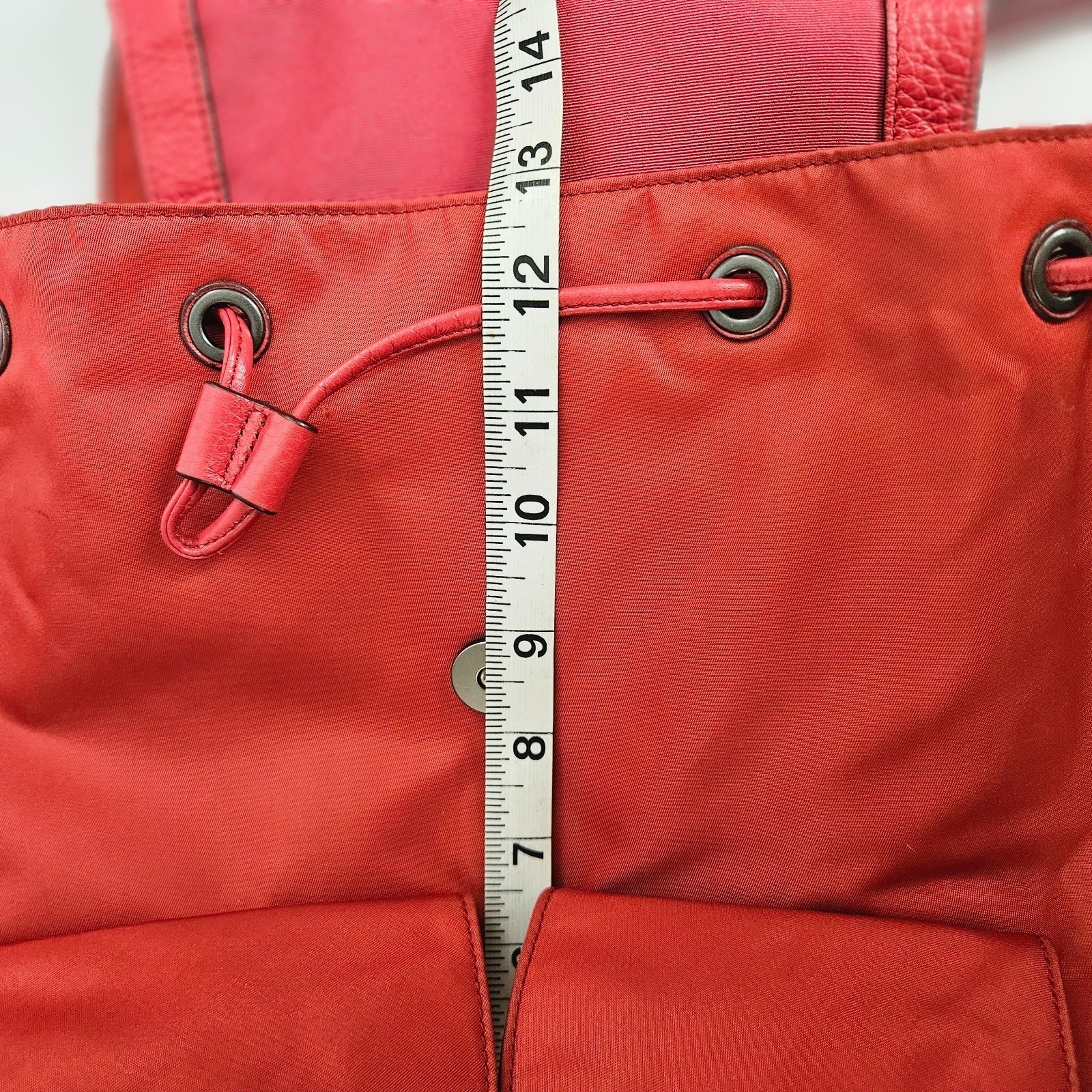Coach Nylon Backpack Red Billie Charlie F58814 Silver Hardware Drawstring Bag