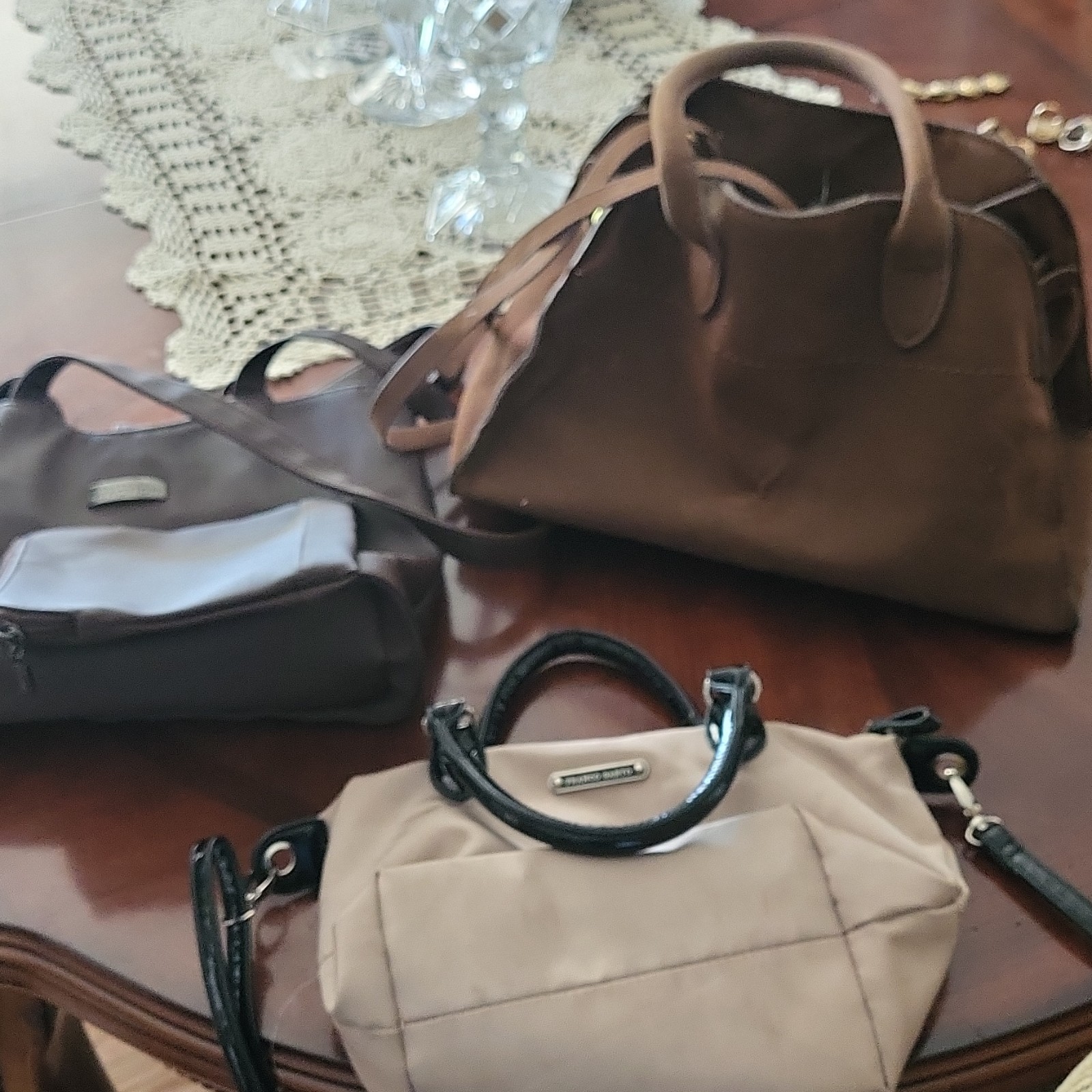 Kenneth Cole Reaction & Franco Sarto Women’s 3 Handbag Lot Brown/Beige