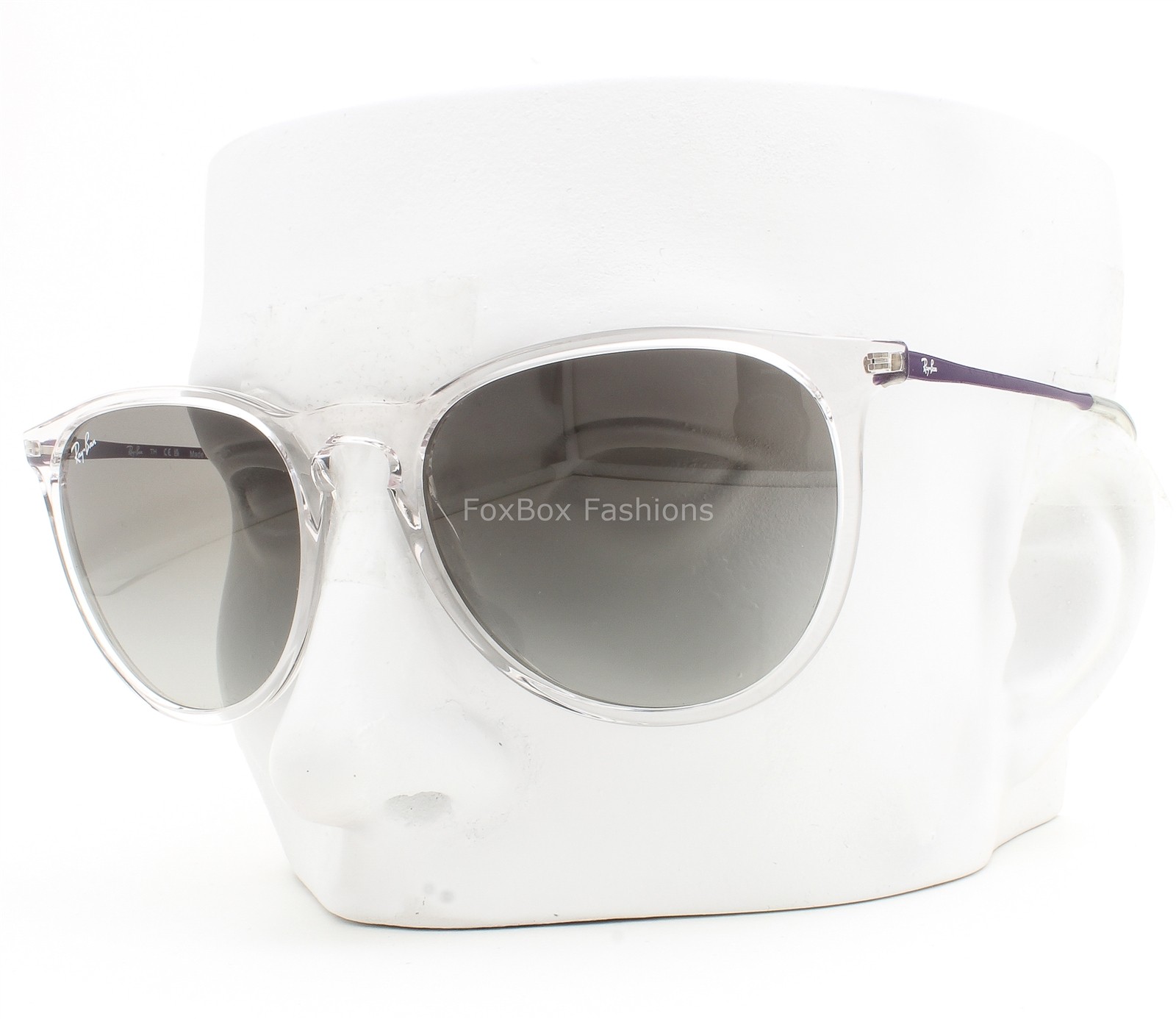 Ray-Ban Erika Sunglasses RB 4171 6516/11 Crystal Clear on Purple 54mm with Case