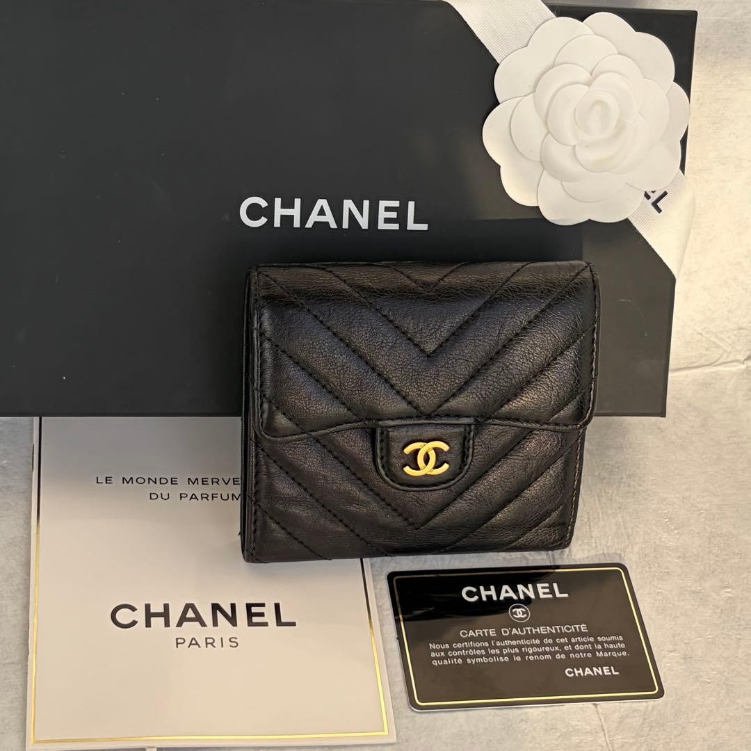 CHANEL Wallet Matelass Compact Wallet Gold Hardware