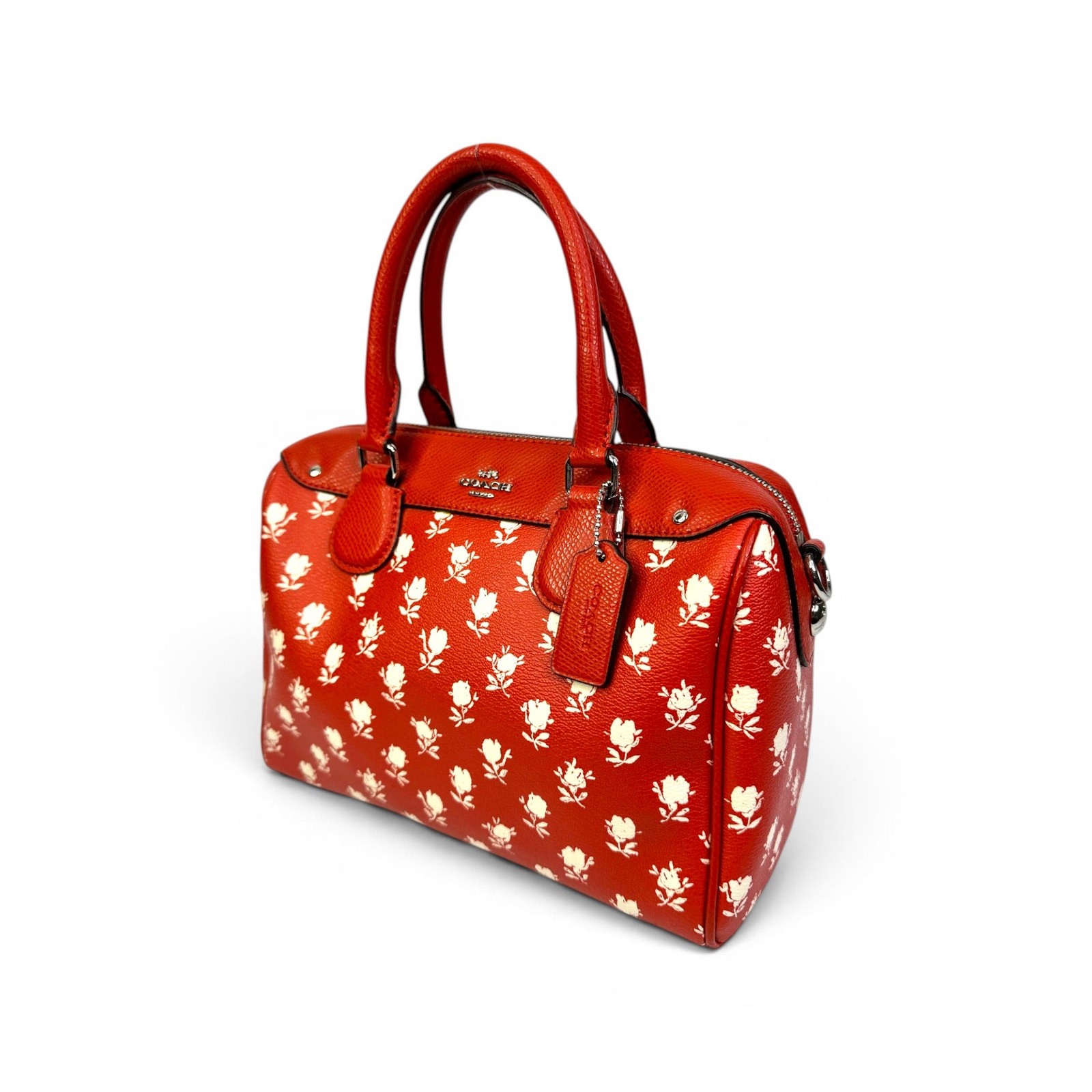 Coach Mini Bennett Badlands Floral Print Carmine Red Satchel Crossbody Bag