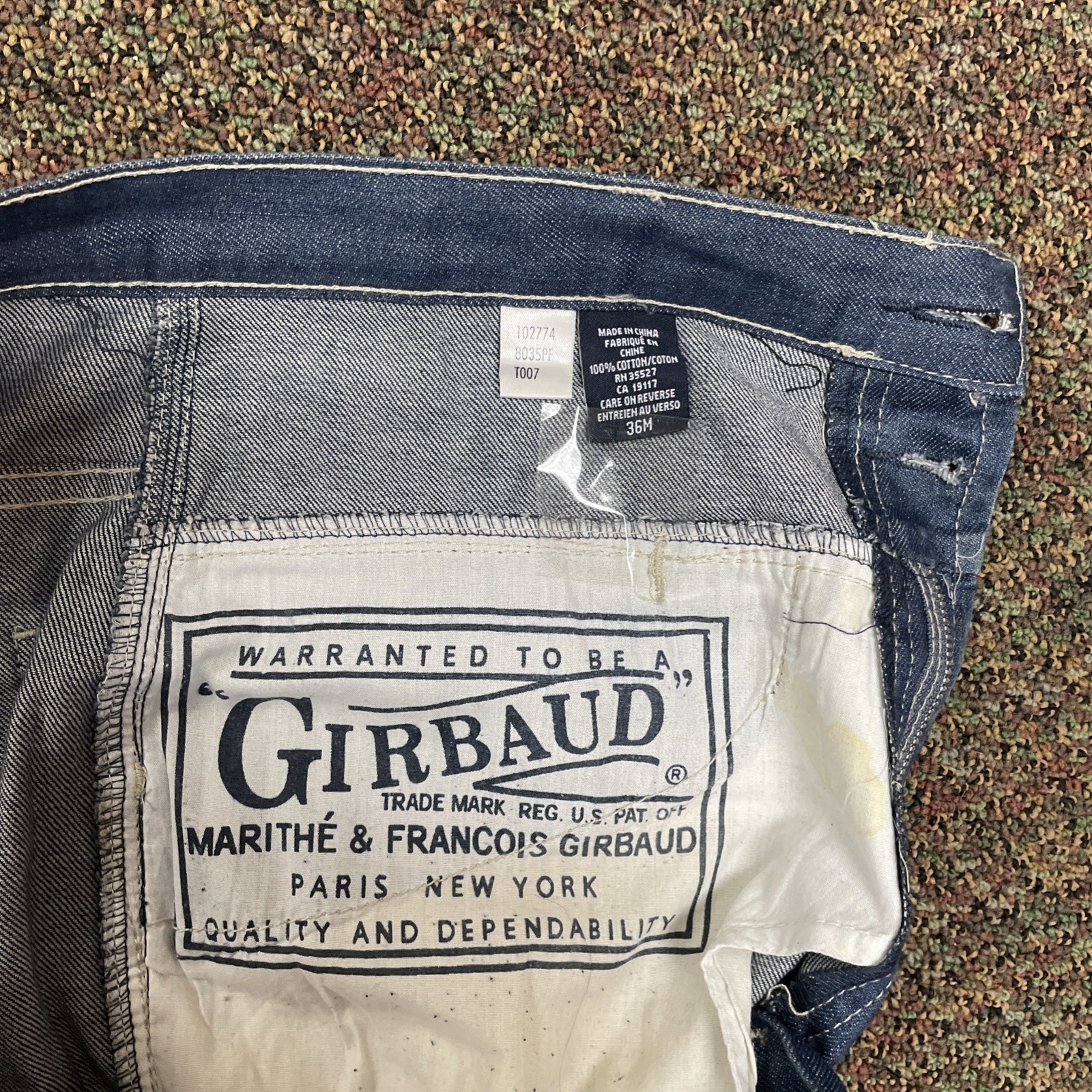 Marithe Francois Girbaud Men 36×31 Baggy Wide Leg Jeans Light Blue 90s Y2K NWOT