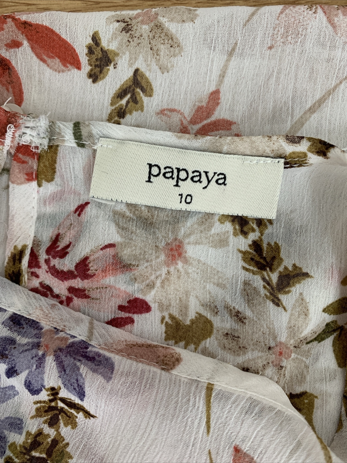 Matalan Papaya Floral Chiffon Cold Shoulder Summer Blouse Top Size UK 10