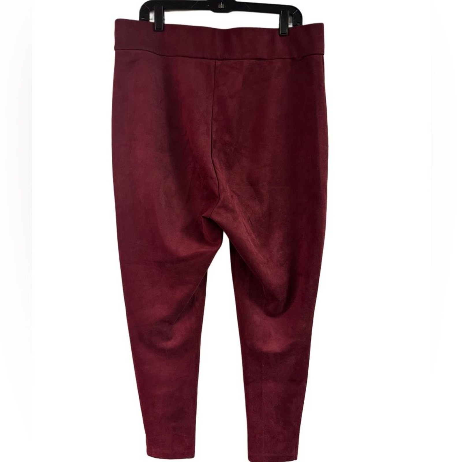 Fashion To Figure Rust Cranberry Red Faux Suede Pull On Pants Plus Size 1X