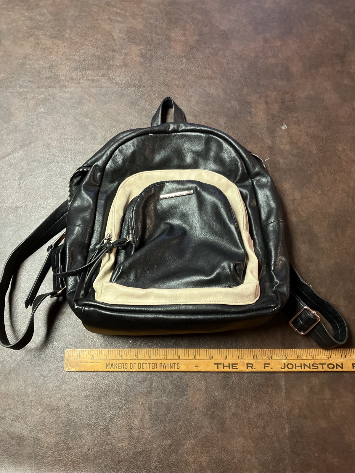Steve Madden Faux Leather Backpack Bag Designer Look Everyday Use Good Condition