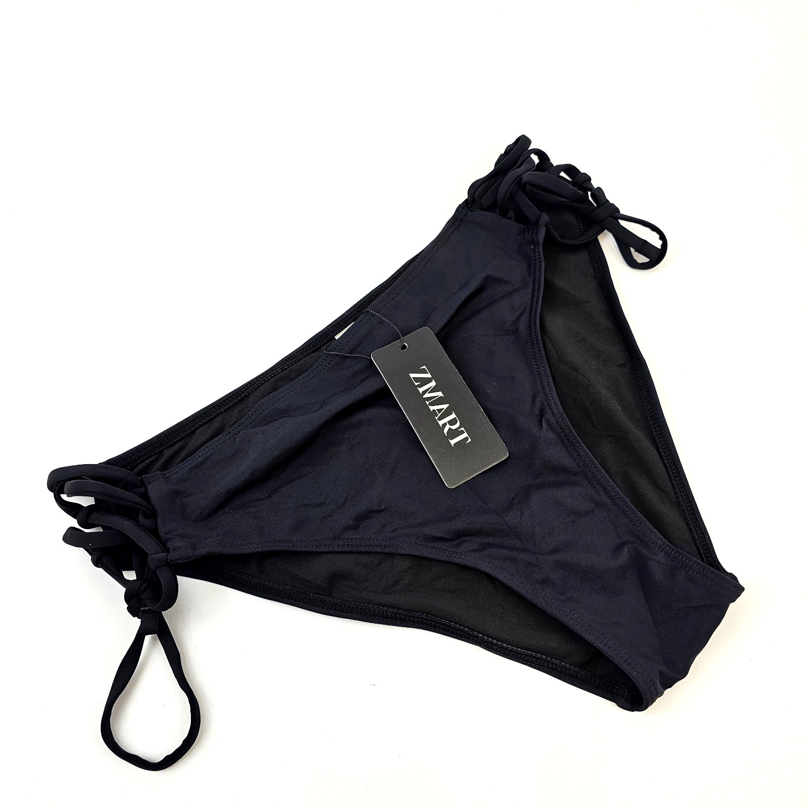 Women’s Large Black Side Tie Bikini Bottom Swimsuit Bathing Suit Ocean Pool Low