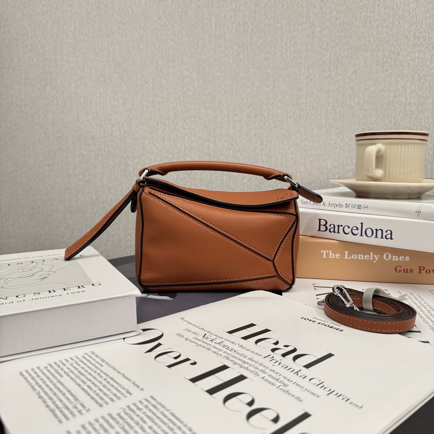 Loewe Puzzle Mini Caramel Grained Calfskin Handheld Crossbody Bag US Ship