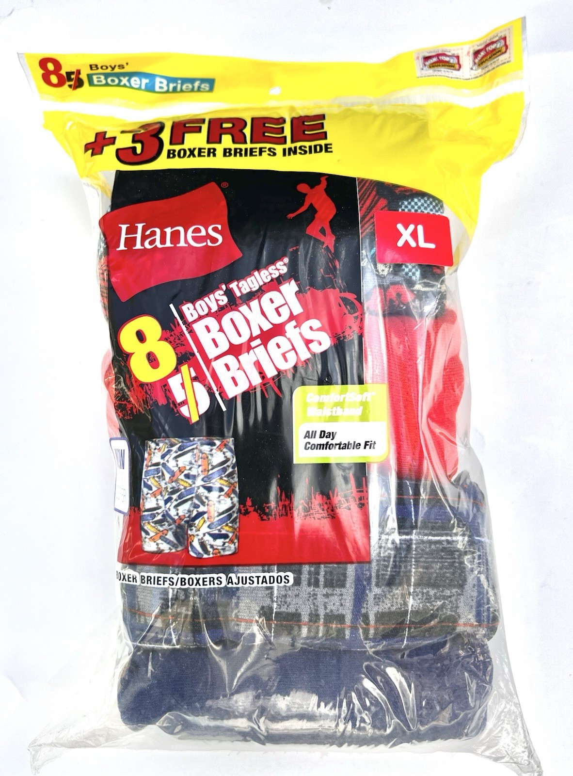 Hanes Boxer Briefs Boys XL Underwear 8 Pack Multipack Assorted