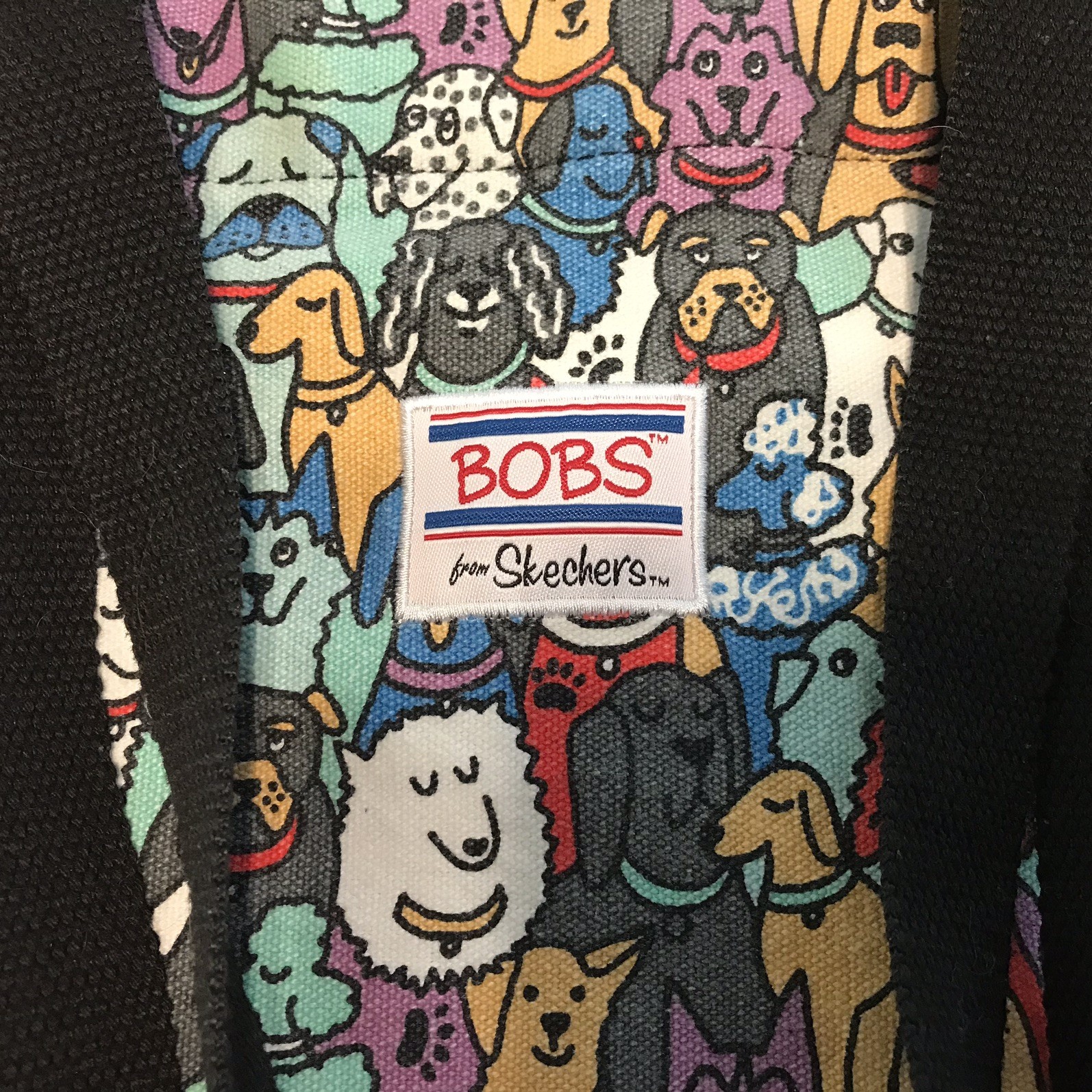 Bobs From Skechers Canvas Tote Bag Dog-Face Print featuring multiple dog breeds