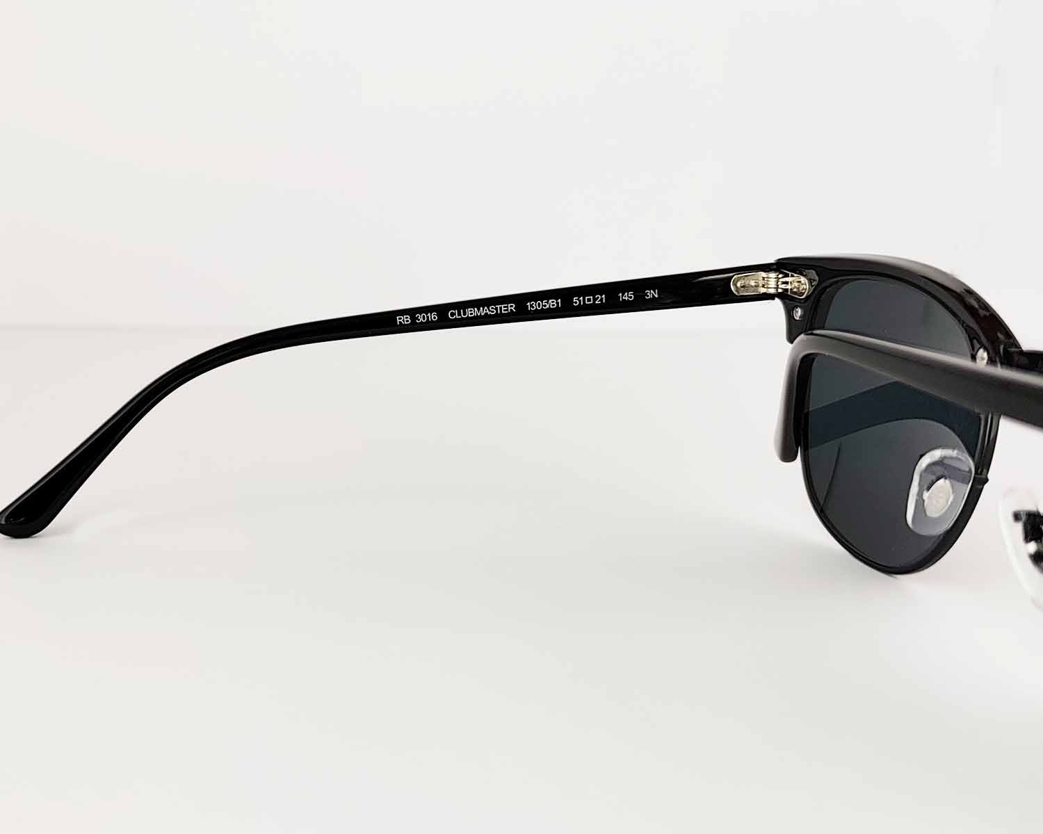 Ray-Ban Sunglasses RB3016 Clubmaster Marble Black Frame Dark Grey Lenses 51mm