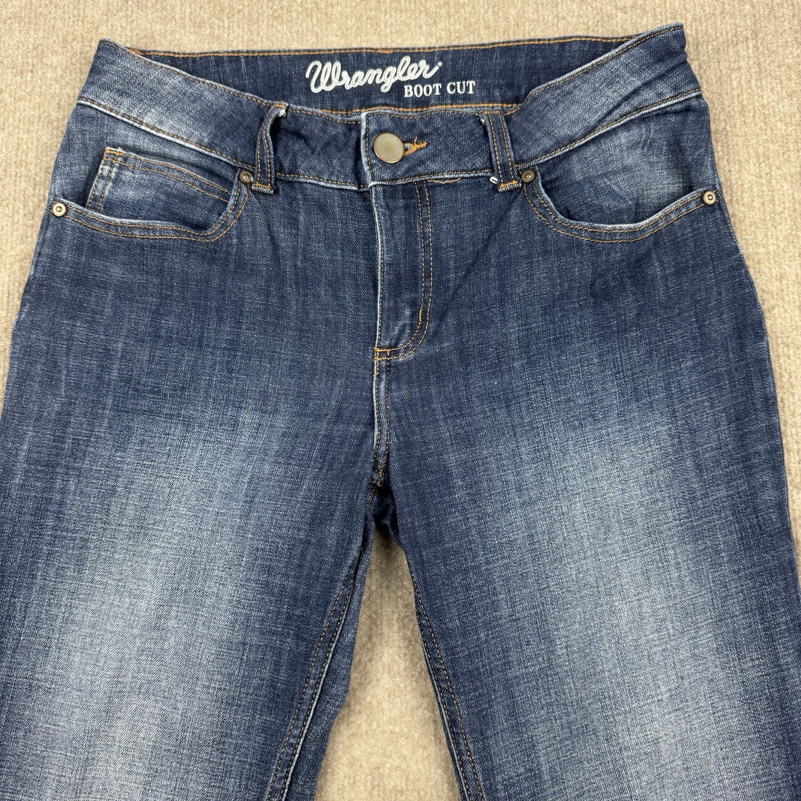 Wrangler Boot Cut Jeans Womens 7×34 Blue Stretch Denim Mid Rise Western 30×34