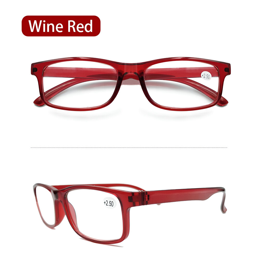 4 Pair Rectangular Spring Hinge Power Reading Reader Glasses For Mens Womens 1-3