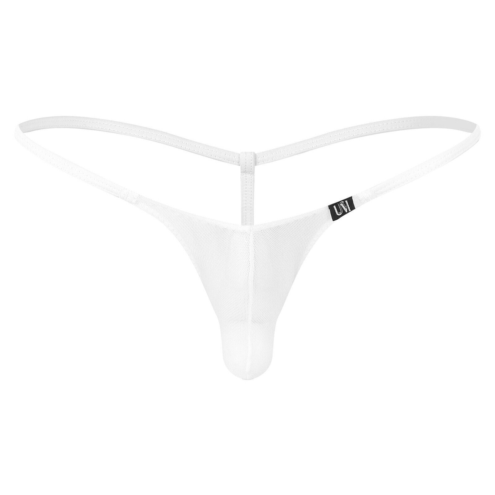 Mens See Through Mini Thong Bulge Pouch T-Back G-string Low Rise Micro Underwear