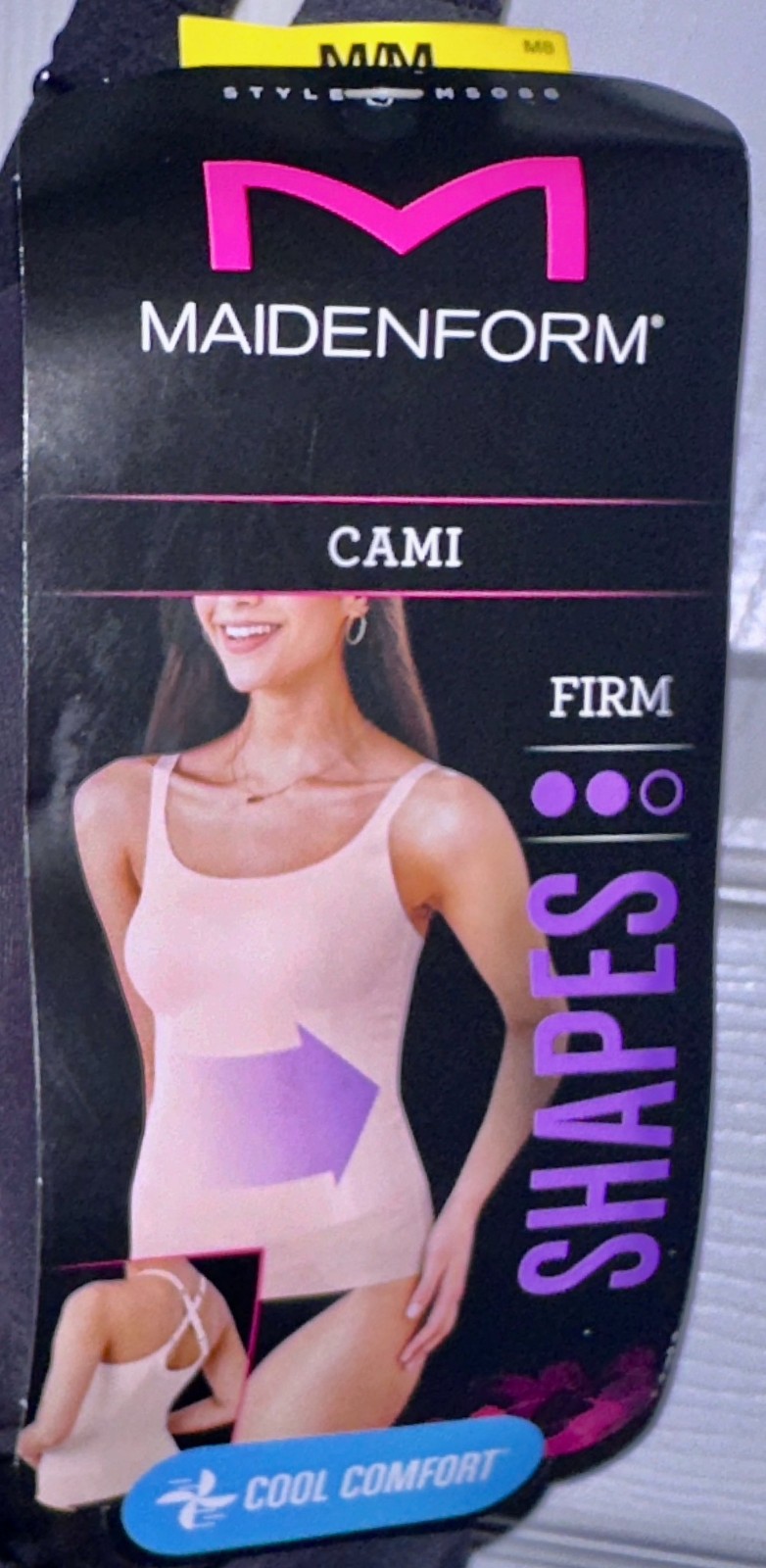 MAIDENFORM Power Players Convertible BLACK Camisole Shaping Top Womens Sz M 2XL
