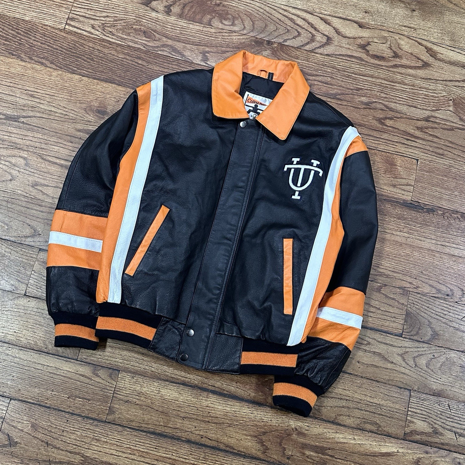 VTG 90s Tennessee Volunteers College Phase By Excelled Leather Jacket Size M