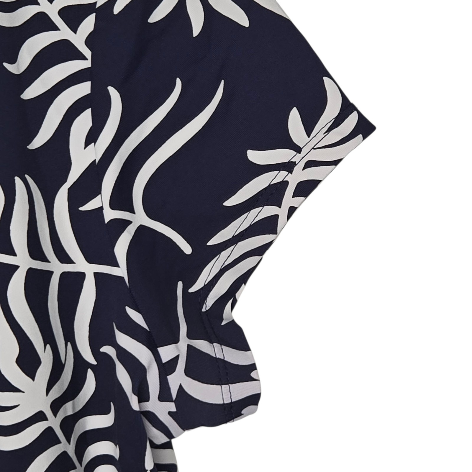 Melly M Womens Navy Blue Tropical Leaf Print Resort Stretch Jersey Jude Dress XL