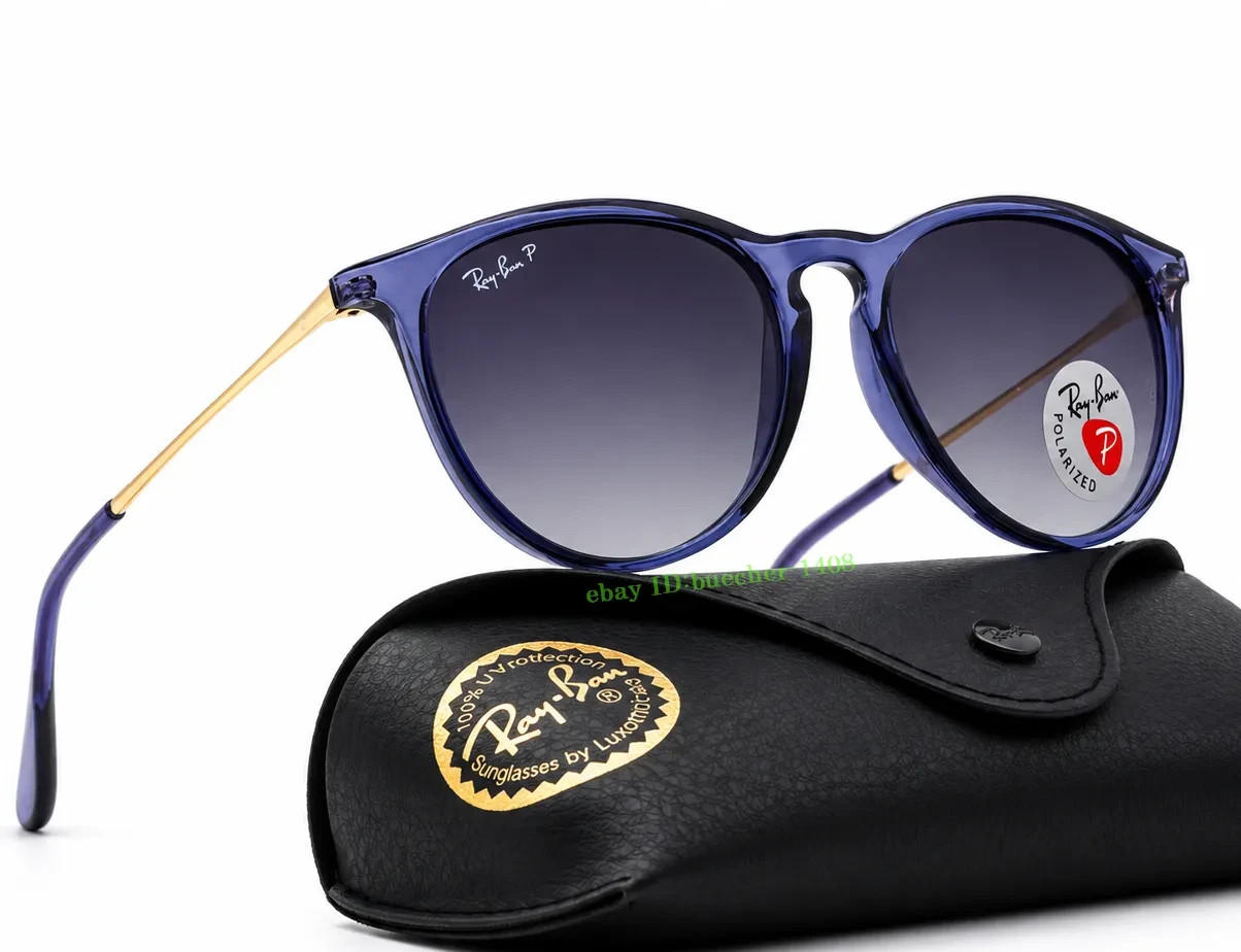 *New* RB4171 6592/T3 Erika Ray-Ban Polarized Sunglasses Grey Lenses Blue Frame