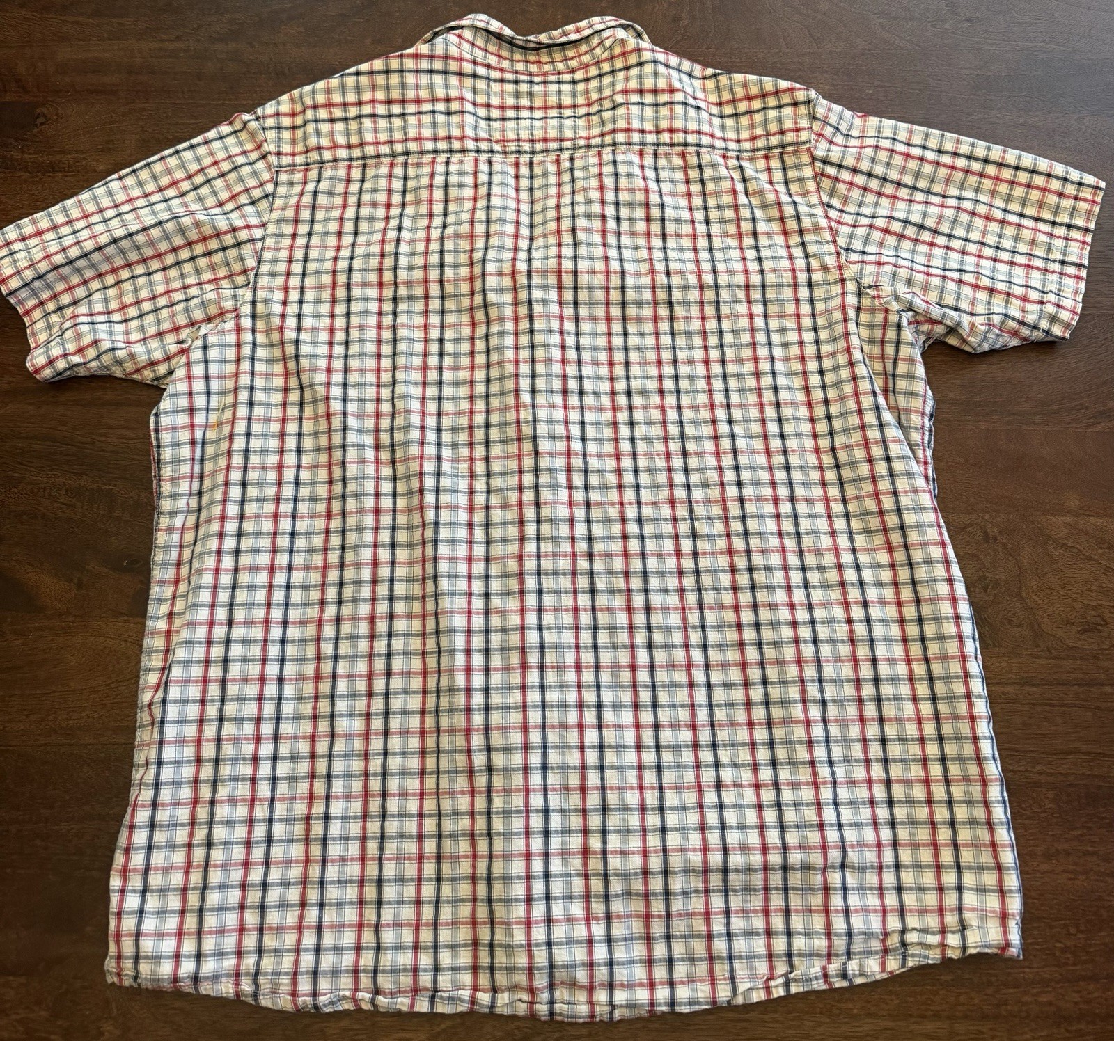 Red Head Brand Co. Plaid Button-Up Shirt Short Sleeve 2XL Red White Blue