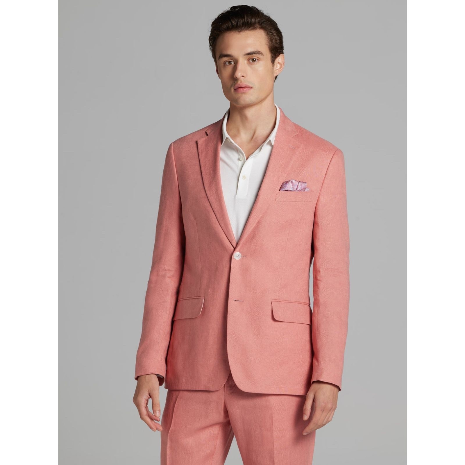$295 NEW TOMMY HILFIGER Mens 40R Red 100% Linen Blazer Sport Coat Suit Jacket