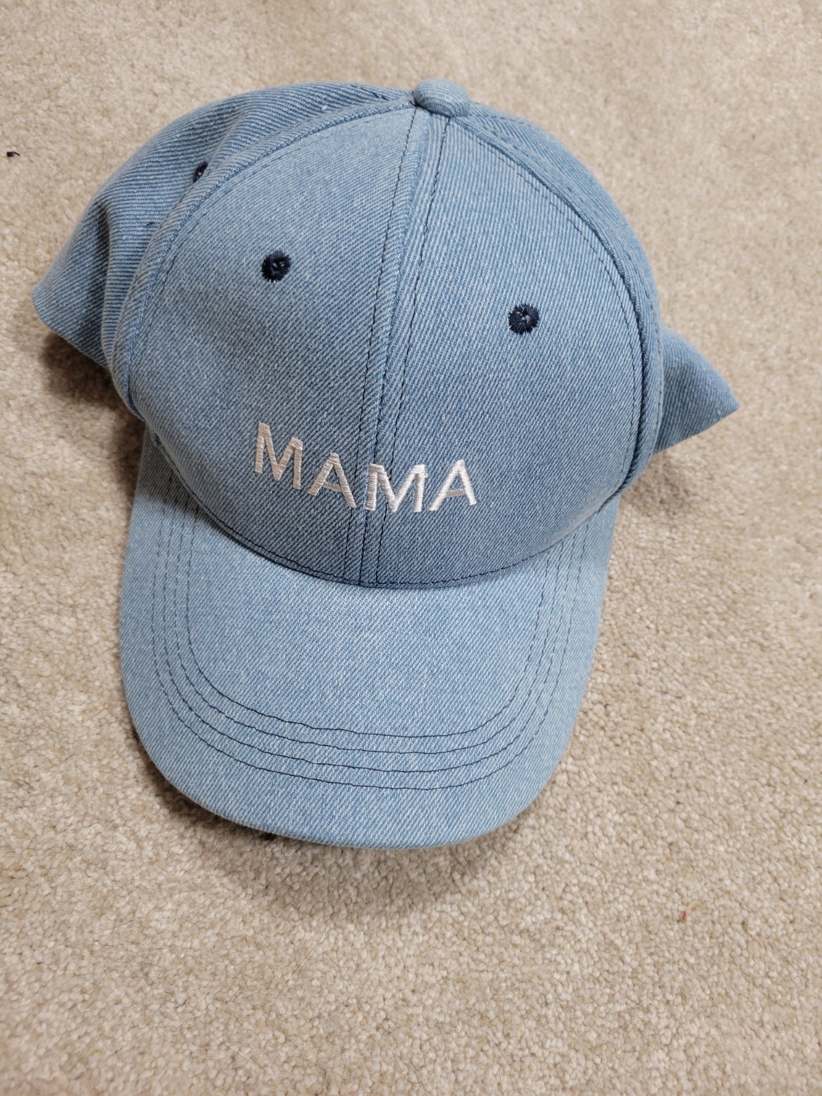tummii “MAMA” Light Wash Denim Baseball Cap – Cotton Twill Adjustable Hat (NWT)