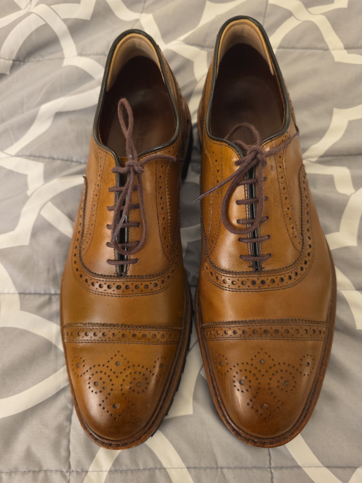 Allen Edmonds Strand Cap-toe Oxford Dress Shoe 13D Walnut Brown W/Lug Sole