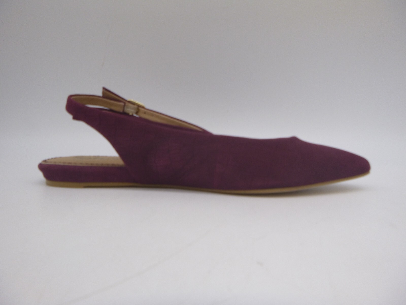 Splendid Selia Burgundy Purple Slingback Flats Sz 8 M Ankle Strap Snake Embossed