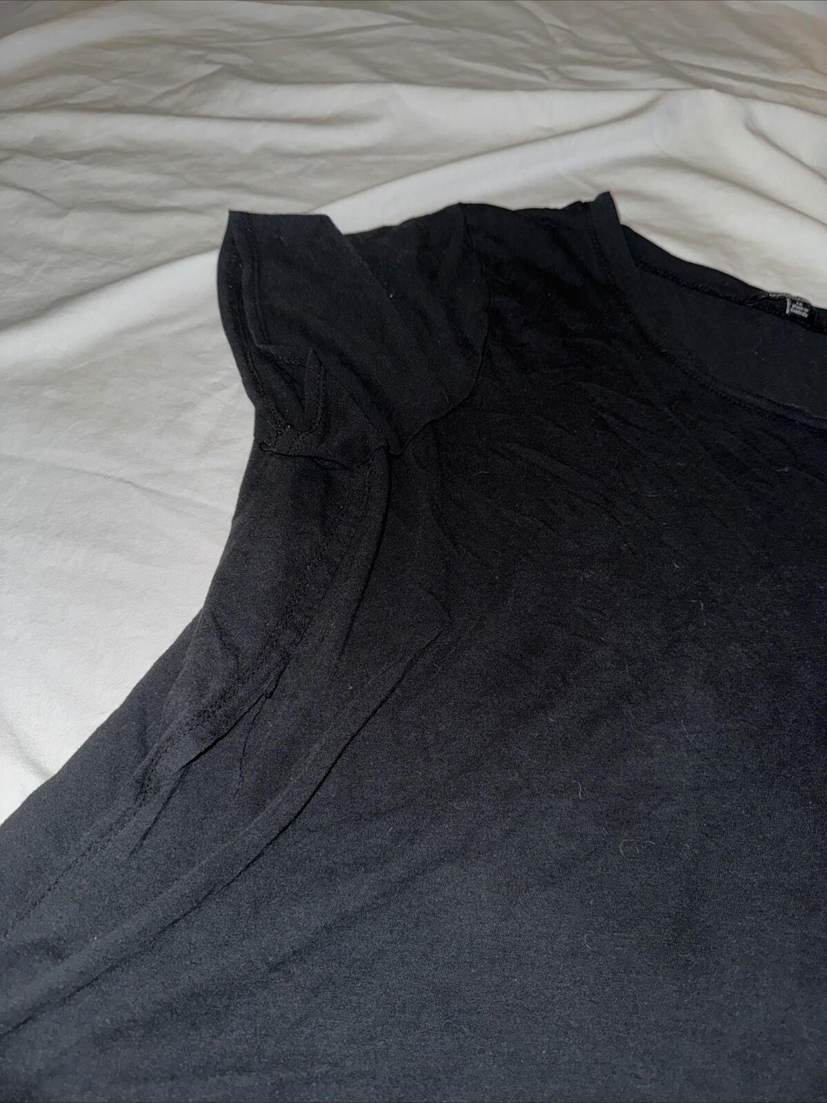 Ambiance 1X Black Short Sleeve Slit Sides Blouse