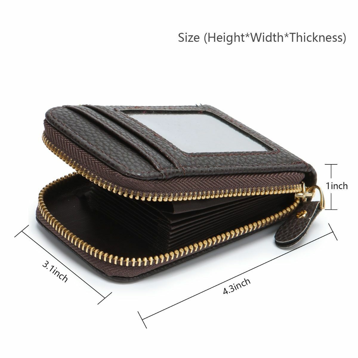 Large Capacity Credit Card Holder 36 Slots Zipper Leather Wallet RFID Blocking