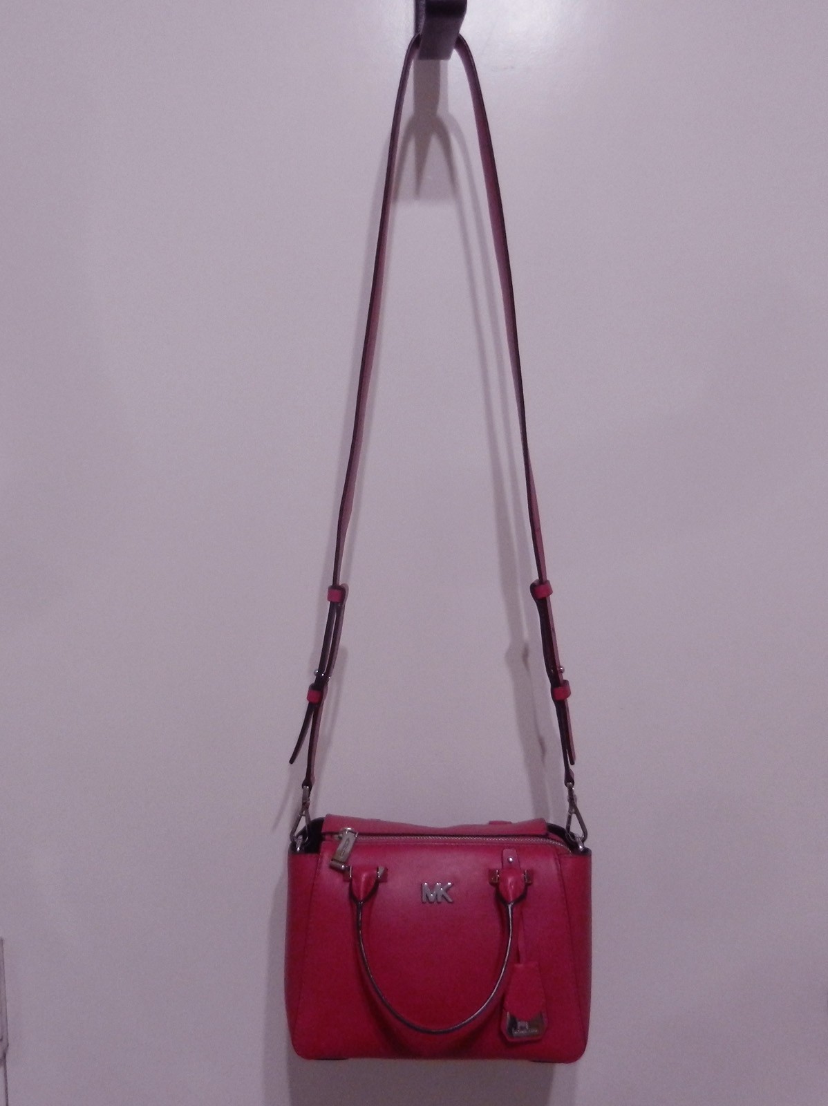 MICHAEL KORS Nolita Ultra Pink Smooth Leather Mini Crossbody Messenger Bag NWOT