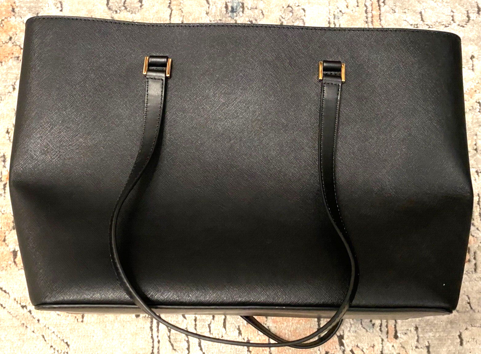 NWT $358 MICHAEL KORS Savannah Large BLACK Leather TOTE Hand Bag Purse Laptop