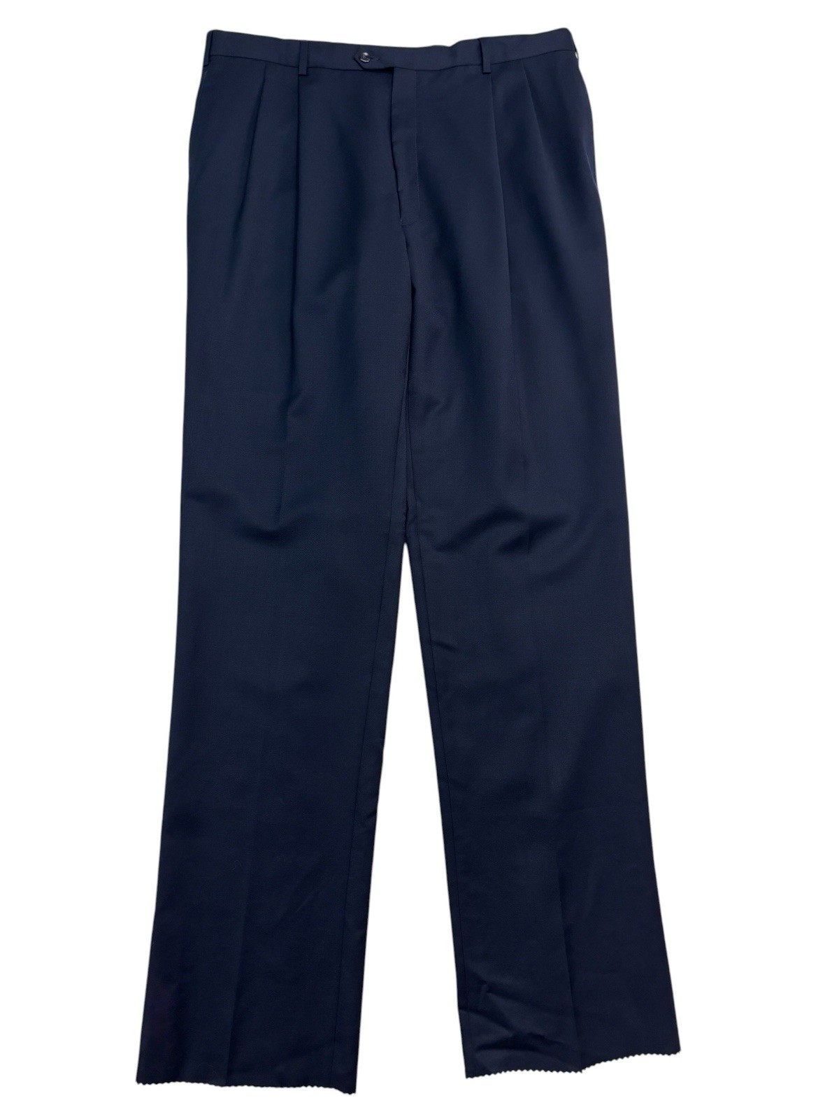 NEW Jos A Bank 40L 40 Unhemmed Navy Blue Dress Suit Pants Trousers Wool Pleated
