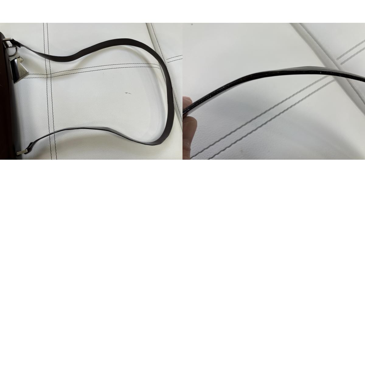 GUCCI Vintage Brown Patent Leather Shoulder Bag 001.3444.1746 Italy