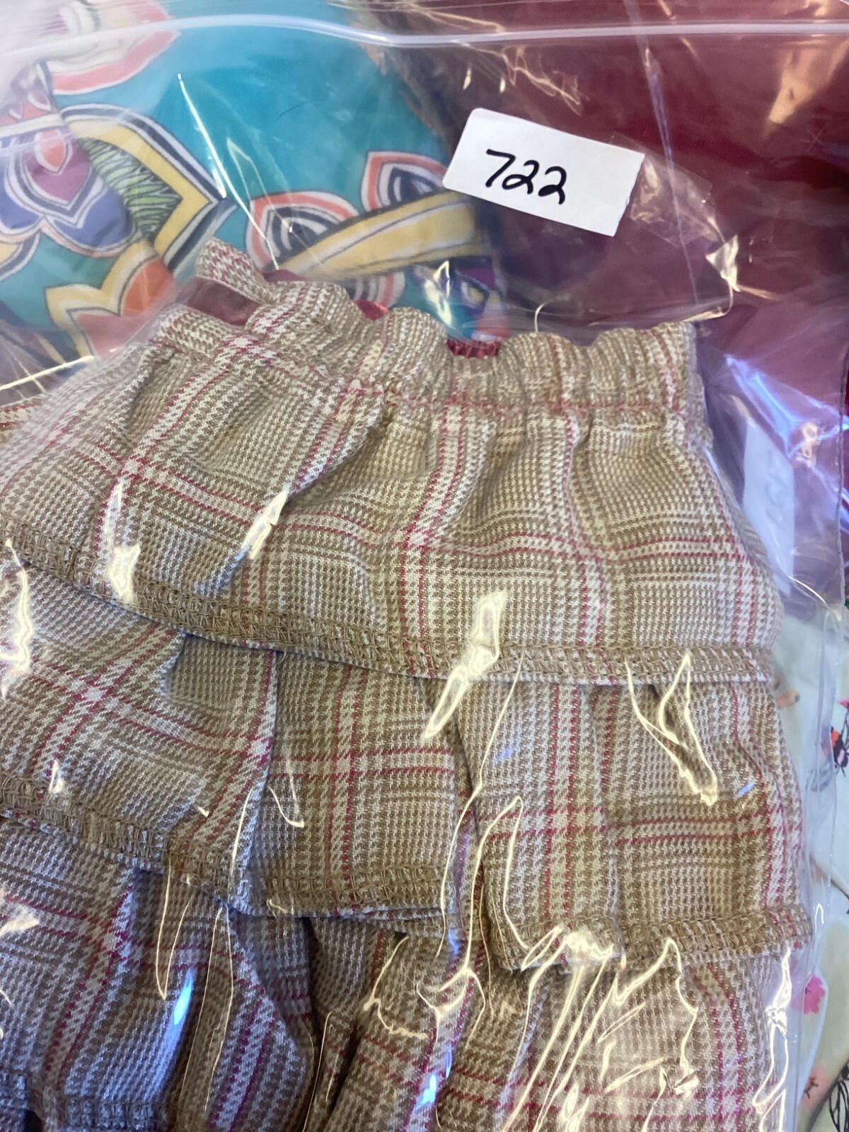 George Brown Pink Plaid Multi Ruffle Pull On Skirt girls sz 4