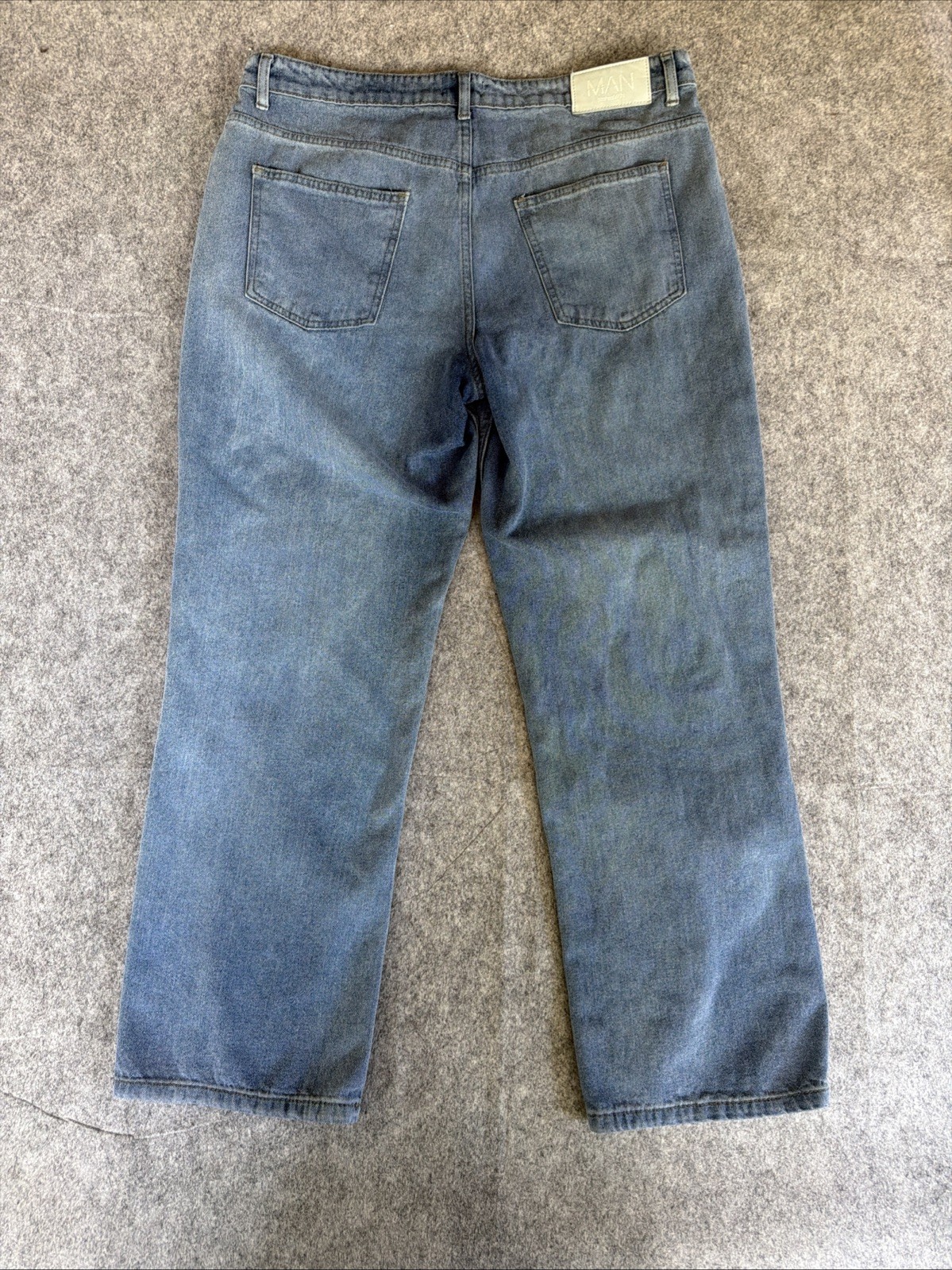 Man BoohooMan Jeans Men38 x 31 Blue Denim Distressed Doves Regular Fit
