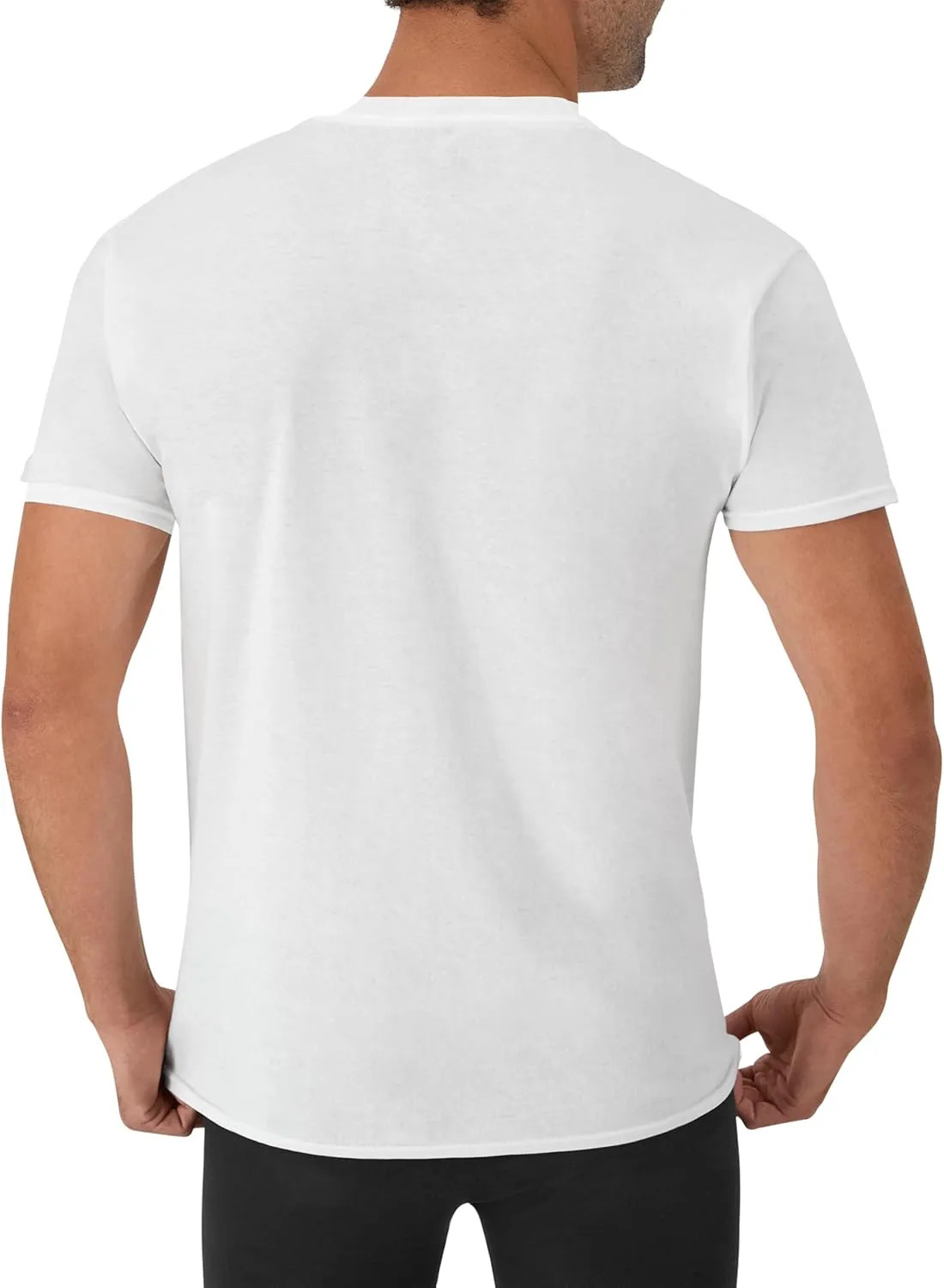 Hanes Mens V-Neck T-Shirt Pack Moisture Wicking Cotton Undershirts White