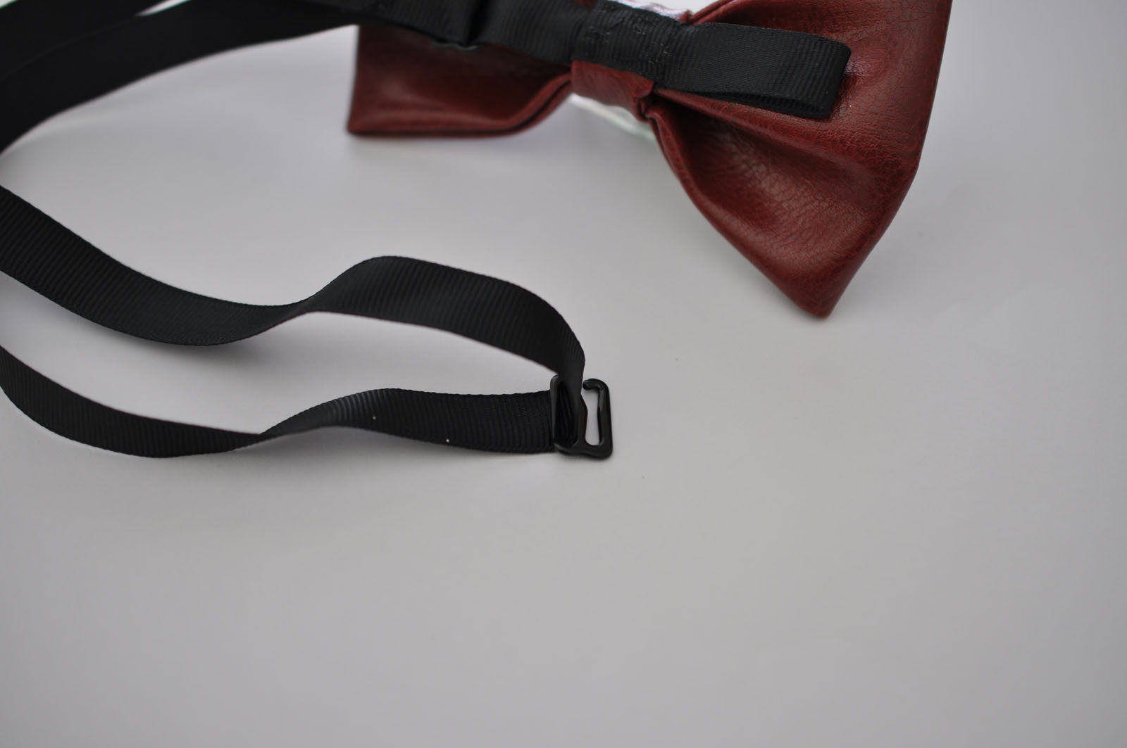 New Mens PVC Faux Leather Dark Red Shining Bow Tie Bowties Wedding Party