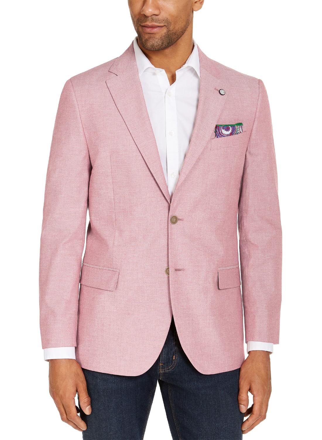 Nautica Mens Modern Fit Linen & Cotton Sport Coat 42 Regular Pink – NWT $295