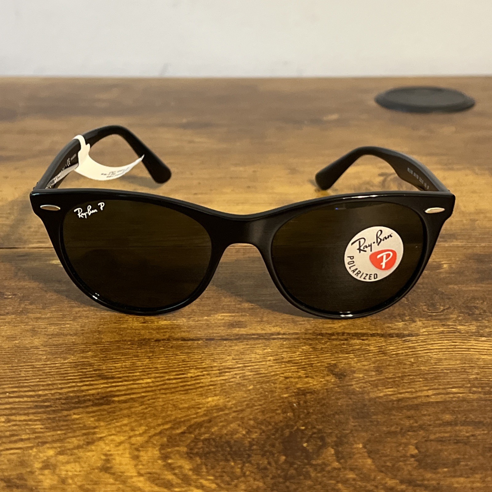 Ray-Ban P RB2185 Wayfarer Classic 901-58 Black Frame Green Polarized Sunglasses