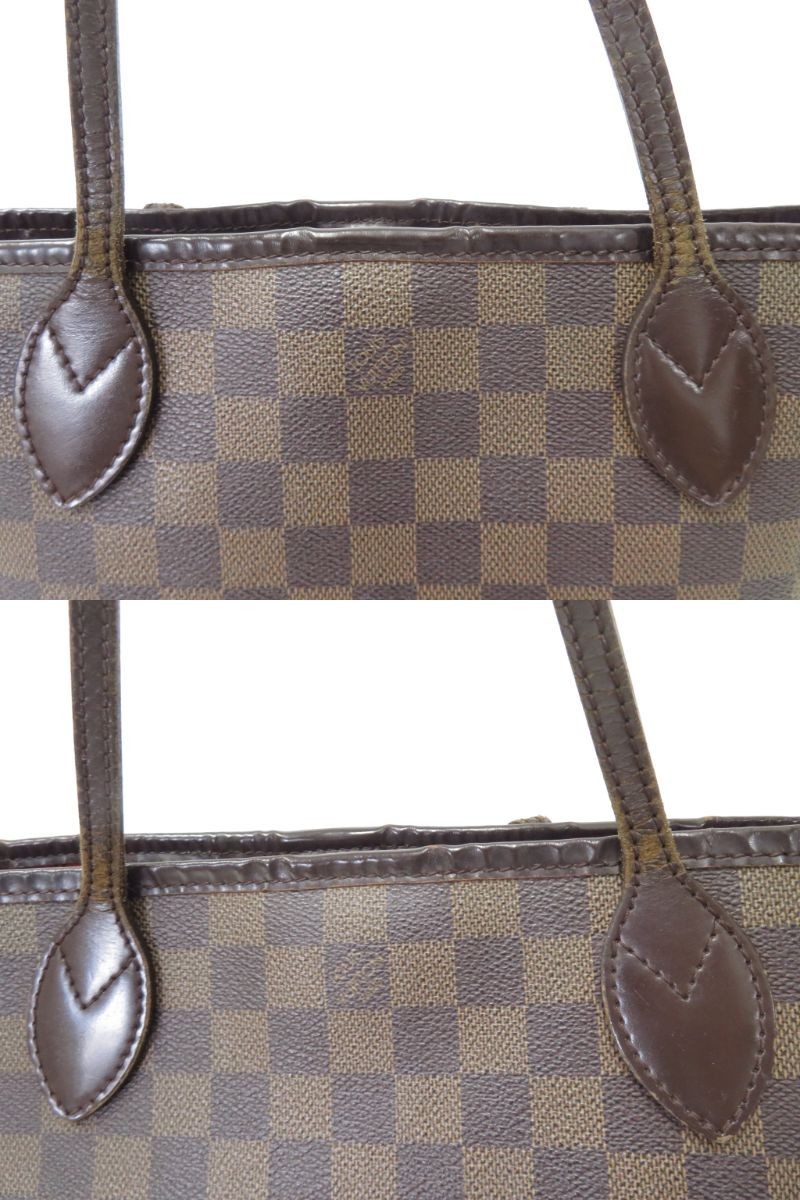 Authentic Louis Vuitton Damier Ebene Neverfull PM Tote Bag Handbag F#52437