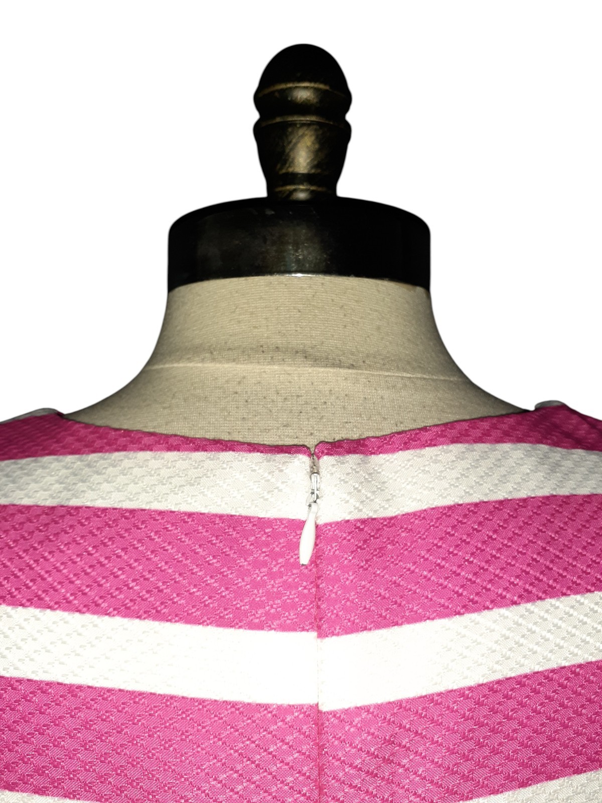 JESSICA HOWARD Plus Size 14W Shift Dress Pink White Stripes Lace Sleeveless