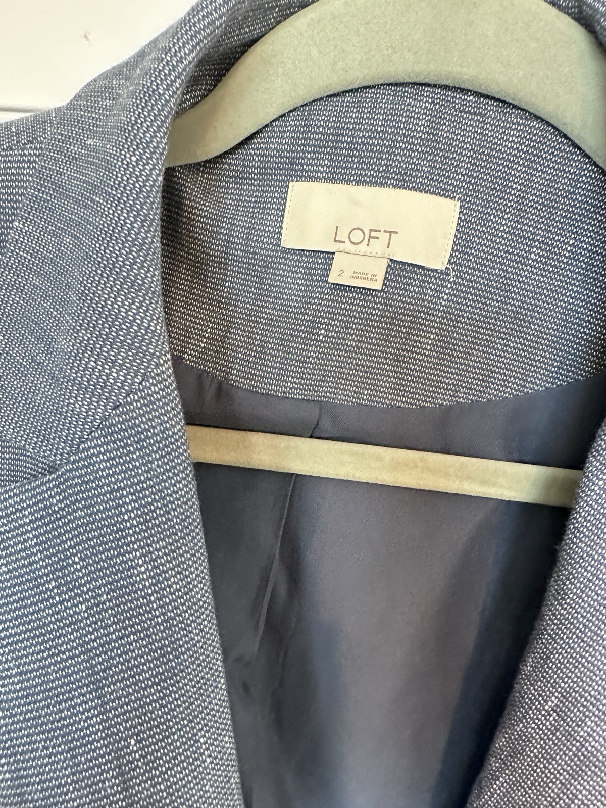 LOFT Linen Blend Classic Tailored Single Button Blazer Jacket 2