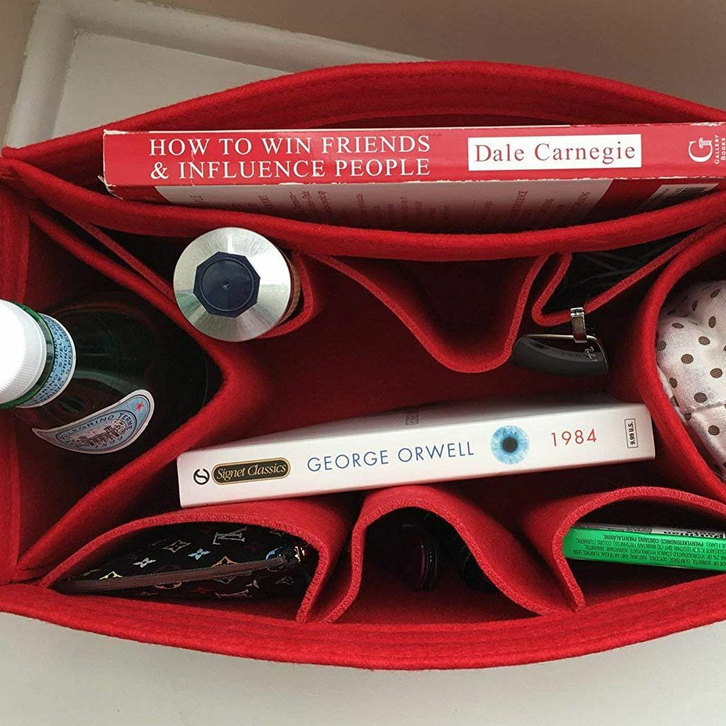 Large Multi Pocket Handbag Organizer Bag Purse Insert Bag Felt Fabric Liner Tote