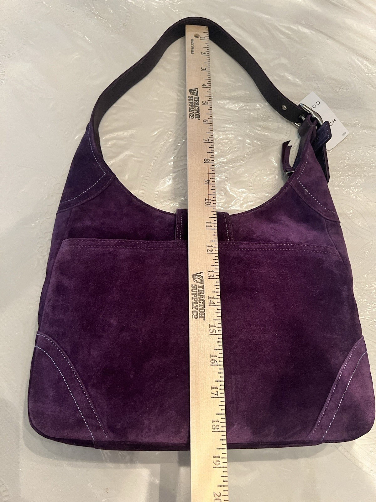 VINTAGE COACH HAMPTONS PLUM SUEDE LRG HOBO BAG-CARE KIT-DUST BAG & BOX NEW TAG