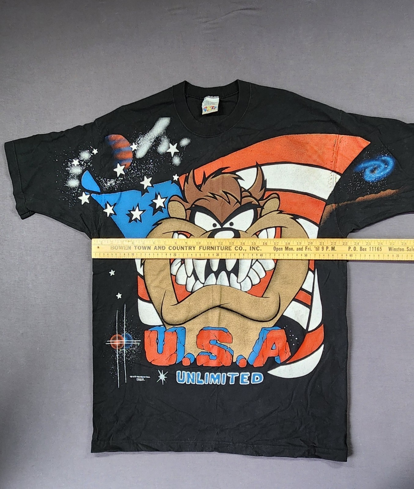 Looney Tunes Vintage 90s Taz USA Unlimited Black Graphic T-Shirt Men’s XL