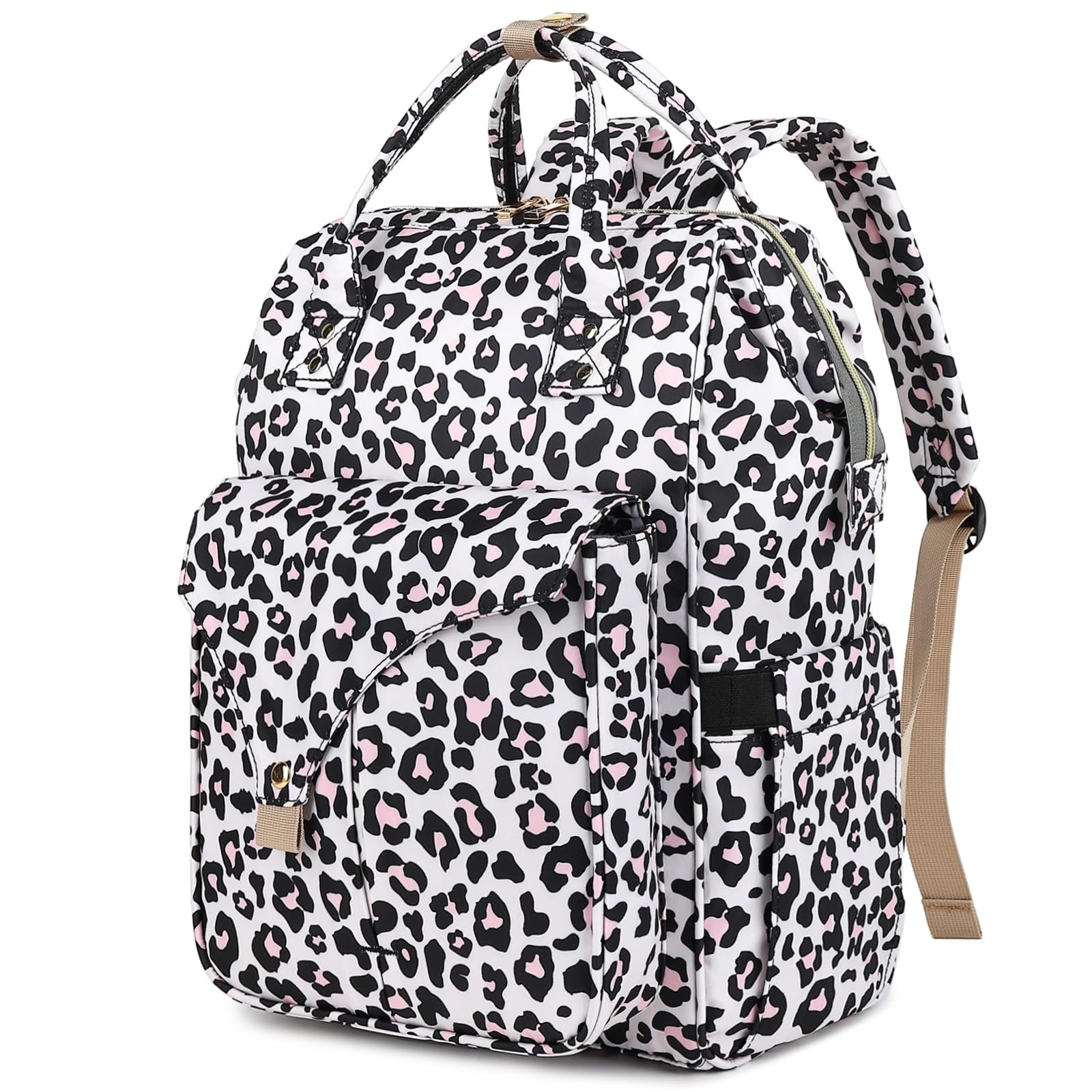 Leopard Laptop Backpack College School Nurse Travel Casual Fits 15.6 Inch Book
